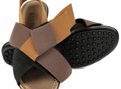 Черно-коричневые сандалии с эластичным бантом Pertini