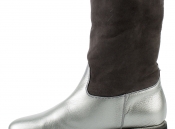 Серебристые ботинки с мехом Pertini