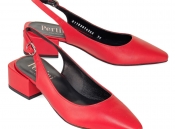 Красные кожаные туфли Pertini