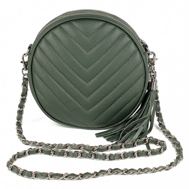 Круглая зеленая сумка Prima Collezione