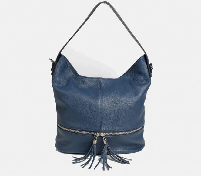 Синяя итальянская кожаная сумка Prima Collezione