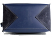 Синяя кожаная прямоугольная сумка Prima Collezione