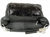 Черная кожаная сумка с пайетками Prima Collezione