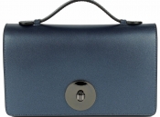 Темно-синий кожаный клатч Prima Collezione
