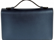 Темно-синий кожаный клатч Prima Collezione