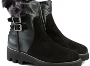 Черные комбинированные ботинки Pertini