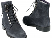 Темно-синие замшевые ботинки Pertini