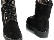 Черные замшевые ботинки Pertini