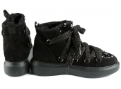 Черные ботинки с паетками Pertini