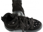 Черные ботинки с паетками Pertini