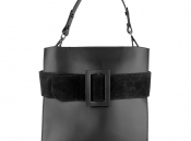 Черная кожаная прямоугольная сумка Prima Collezione