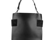 Черная кожаная прямоугольная сумка Prima Collezione